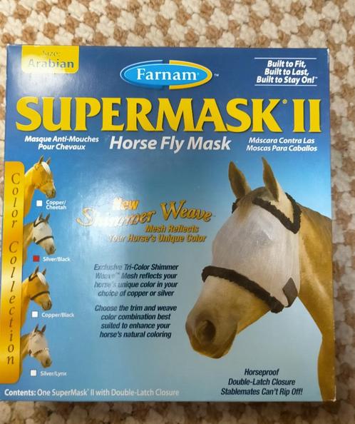 Nieuw vliegenmasker Farnam Supermask II maat Arabian/Cob, Dieren en Toebehoren, Paarden en Pony's | Hoofdstellen en Tuigage, Nieuw