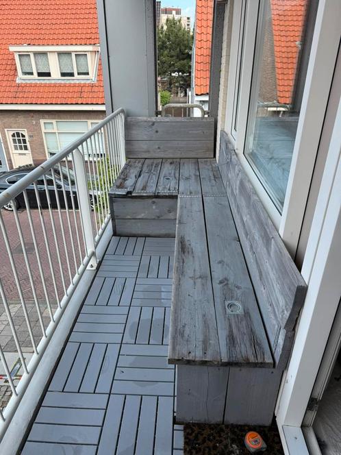 Stijgerhout bankje voor balkon, Tuin en Terras, Tuinbanken, Gebruikt, Hout, Ophalen