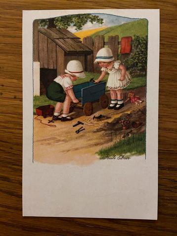 Ansichtkaart kaart kinderen met kar Pauli Ebner beschikbaar voor biedingen