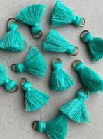 Kwastjes Turquoise/Groen 2.5cm (2 stuks), Hobby en Vrije tijd, Kralen en Sieraden maken, Nieuw, Bedel, Verzenden