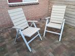 Twee Ikea tuinstoelen + kussens, Tuin en Terras, Ophalen, Zo goed als nieuw, Kunststof, Verstelbaar