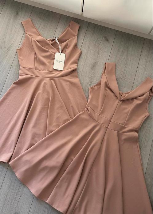 Cocktailjurken gedrapeerd met ritssluiting (oudroze) NIEUW, Kleding | Dames, Gelegenheidskleding, Nieuw, Cocktailjurk, Maat 38/40 (M)