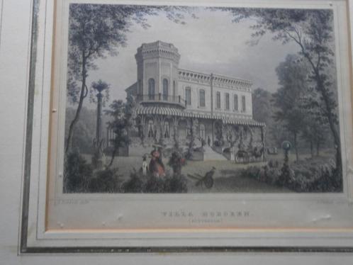 Hotel HOBOKEN, R.dam, iets beschadigde gravure in mooi lijst, Antiek en Kunst, Kunst | Etsen en Gravures, Ophalen of Verzenden