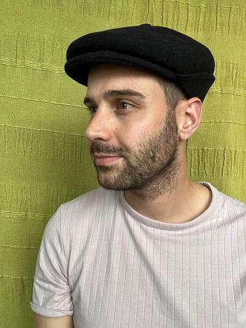 Vintage flatcap / franse pet / zwart / maat 57 / petten /  beschikbaar voor biedingen