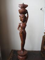 prachtig uit hout gesneden vrouw beeld 51 cm, Ophalen of Verzenden