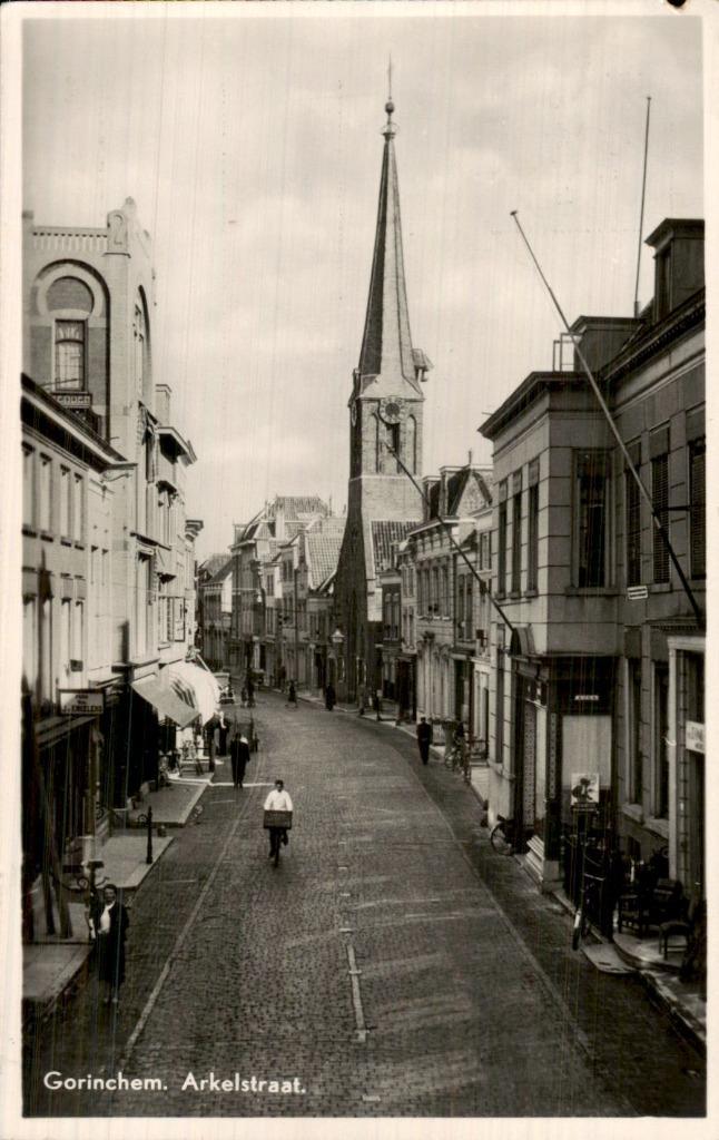 Gorinchem - Arkelstraat - Kerk, Verzamelen, Ansichtkaarten | Nederland, Gelopen, Utrecht, Voor 1920, Ophalen of Verzenden