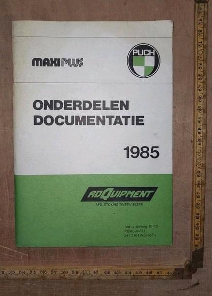 Puch Maxi Plus Onderdelen Documentatie 1985, Fietsen en Brommers, Handleidingen en Instructieboekjes, Gebruikt, Ophalen of Verzenden