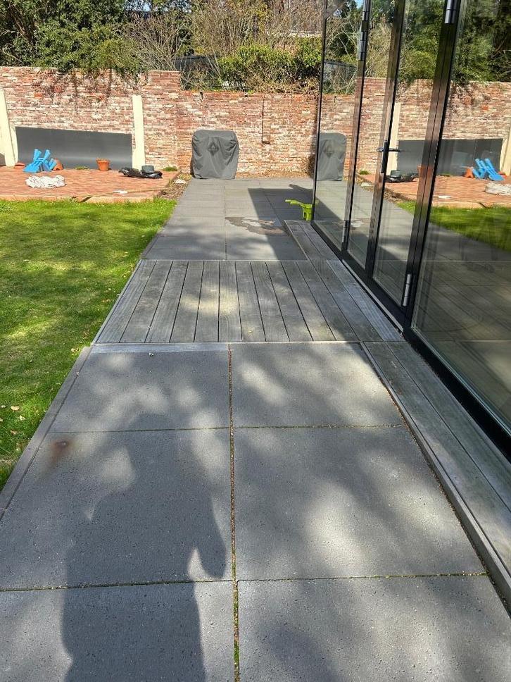 Gratis tuintegels 80x80 (+/- 30m2), Tuin en Terras, Tegels en Klinkers, Gebruikt, Terrastegels, Beton, 10 m² of meer, Ophalen