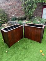 verrijdbare hardhouten bankirai bloembakken, Ophalen, Tuin, Zo goed als nieuw, 60 tot 100 cm