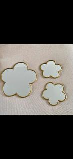 Spiegel Set Flowers - Gouden Rand - 3 Stuks, Minder dan 50 cm, Nieuw, Ophalen of Verzenden, Minder dan 100 cm