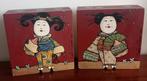 2 originele Corrie Kuipers uit 2001 "Geisha" op hout, Ophalen of Verzenden