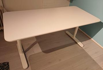 Wit Ikea Besta bureau 160x80 - afbeelding 1