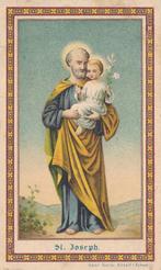 Mooi oud devotieprentje van de Heilige Joseph, Verzamelen, Religie, Ophalen of Verzenden, Zo goed als nieuw, Kaart of Prent, Christendom | Katholiek