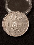 Nette Gulden 1864, 1 gulden, Koning Willem III, Zilver, Ophalen of Verzenden