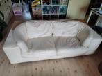 Heel licht zalm witte zacht leren 2 zits bank, Huis en Inrichting, Ophalen, 75 tot 100 cm, Tweepersoons