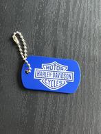 Harley Davidson sleutelhanger metaal blauw motor chopper, Ophalen of Verzenden, Nieuw, Merk