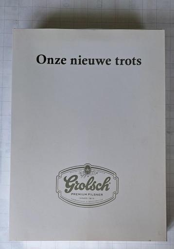 Grolsch Bierfles Onze nieuwe trots in houten kistje beschikbaar voor biedingen