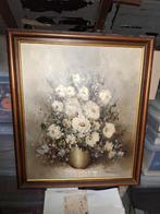 Schilderij Bloemen in Vaas, 20e Eeuw, Antiek en Kunst, Kunst | Schilderijen | Klassiek, Ophalen of Verzenden