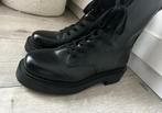 Nieuwe zwarte dames laarzen veter zwart leer 41 Zara insp, Ophalen of Verzenden, Nieuw, Zwart, Hoge laarzen