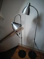 Twee zilverkleurige vloerlampen, Ophalen, Gebruikt, Metaal, 150 tot 200 cm