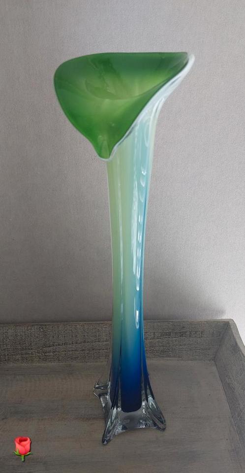 Murano blauw/groene Calla lelie vaas
40 cm hoog, Antiek en Kunst, Antiek | Glas en Kristal, Ophalen of Verzenden