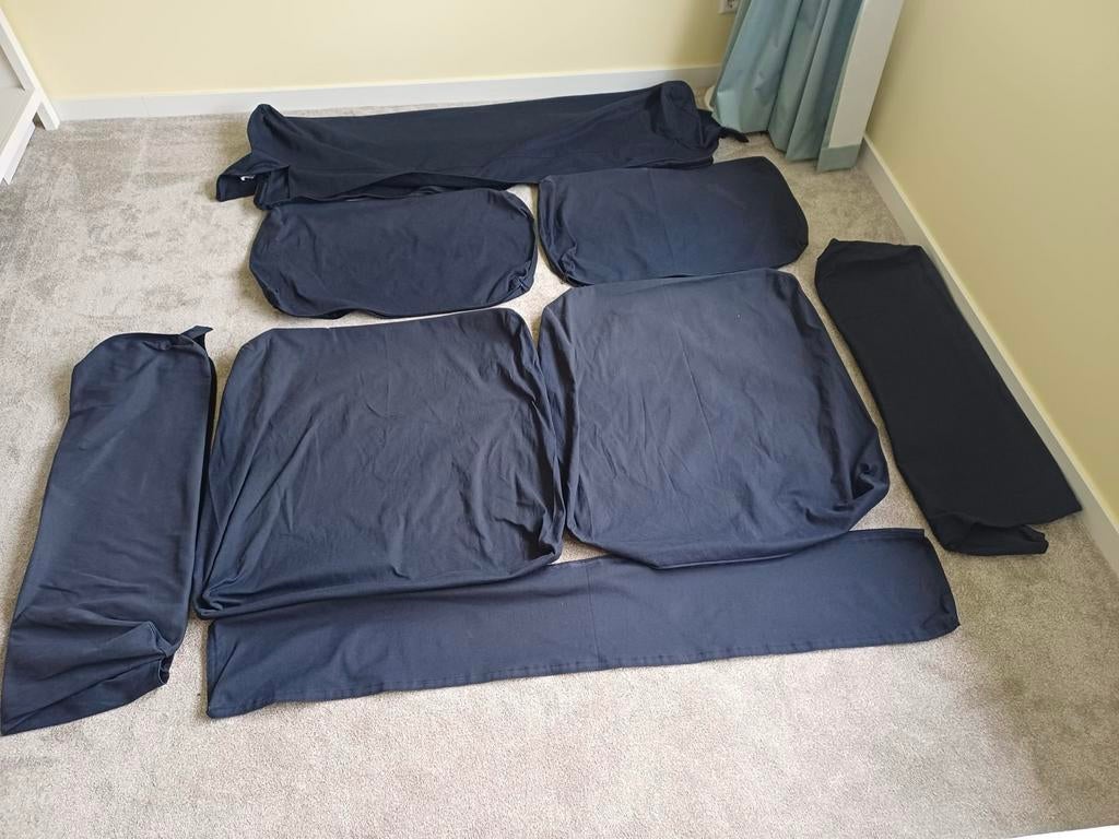 IKEA Vimle hoes donkerblauw slaapbank, Huis en Inrichting, Ophalen, Tweepersoons, Zo goed als nieuw, Rechte bank