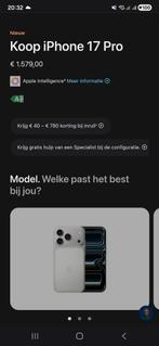 Apple iPhone 17 Pro 512GB Zilver, Telecommunicatie, Mobiele telefoons | Apple iPhone, Ophalen, Nieuw, Zilver, 512 GB