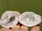 Bergkristal geode paartje mineralen 10, Verzamelen, Mineralen en Fossielen, Ophalen of Verzenden, Mineraal
