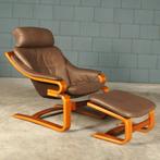 Deense “Apollo” fauteuil met hocker – Svend Skipper – '70, Huis en Inrichting, Fauteuils, Vintage, Ophalen of Verzenden, Zo goed als nieuw