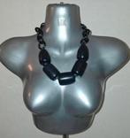 Manouk - ketting met grote kralen been, Overige materialen, Verstelbaar, Verzenden, Zwart
