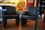 2x Schillig leren zwarte stoel in nieuwkwaliteit, Huis en Inrichting, Ophalen, Twee, Zwart, Leer