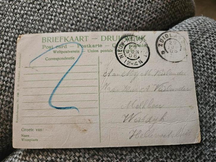 Hellevoetsluis melkboer westdijk 1908 Koeien en Kerk, Computers en Software, Tablet-hoezen, Gebruikt, Overige typen, 7 inch of minder