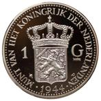 Wilhelmina - 1 gulden 1944 herslag zilver PROOF 31,2 gram, 1 gulden, Zilver, Ophalen of Verzenden, Koningin Wilhelmina
