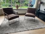 Prachtige, bruine landelijke leren stoelen, Huis en Inrichting, Stoelen, Ophalen, Zo goed als nieuw, Bruin