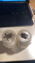 2 tubes met 2 OZ zilver Niue Turtle munten, Ophalen of Verzenden, Zilver