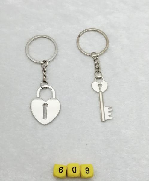 608. Sleutelhanger met sleutelgat en sleutel  set sleutelhan, Verzamelen, Sleutelhangers, Nieuw, Overige typen, Ophalen of Verzenden