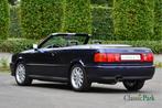 Audi Cabriolet 110 KW E2 (bj 1995, automaat), Auto's, Oldtimers, Automaat, Zwart, Blauw, Leder en Stof