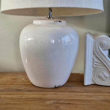 * Schitterende grote witte craquelé kruiklamp * beschikbaar voor biedingen