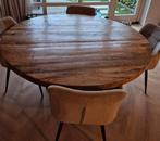 Mango houten eettafel 160cm, Huis en Inrichting, Tafels | Eettafels, Ophalen, Gebruikt, 150 tot 200 cm, Rond