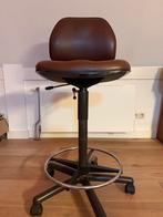 Hoge bureau/werkstoel, Ophalen, Gebruikt, Bruin, Bureaustoel