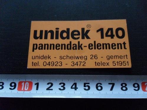 stickers Gemert UNIDEK 140 pannendak element  scheiweg 26, Verzamelen, Stickers, Zo goed als nieuw, Overige typen, Ophalen