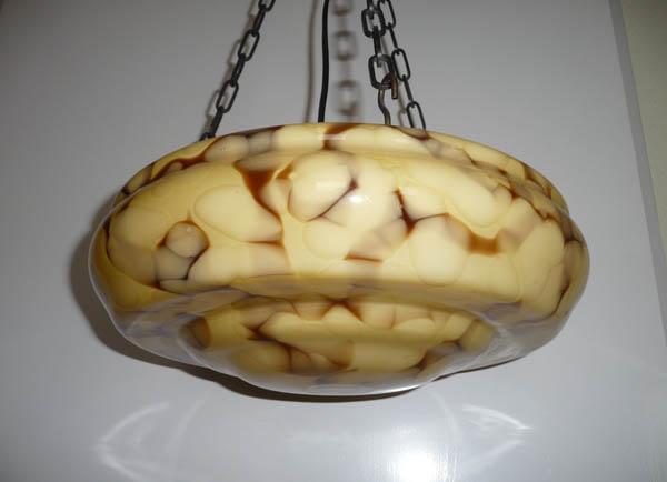 Vintage hanglamp gemarmerd glas, Antiek en Kunst, Curiosa en Brocante