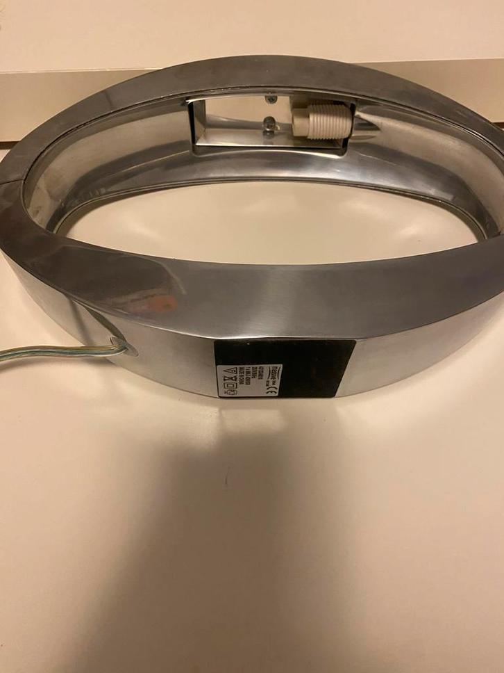 Ovale Tafellamp Chroom - Design Lamp, Huis en Inrichting, Lampen | Tafellampen, Gebruikt, Minder dan 50 cm, Metaal, Overige materialen