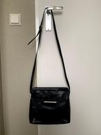 Blauwe lederen handtas met vaste schouderband, Ophalen of Verzenden, Gebruikt, Blauw, Handtas