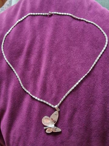  Ketting met  RVS Vlinder Hanger beschikbaar voor biedingen