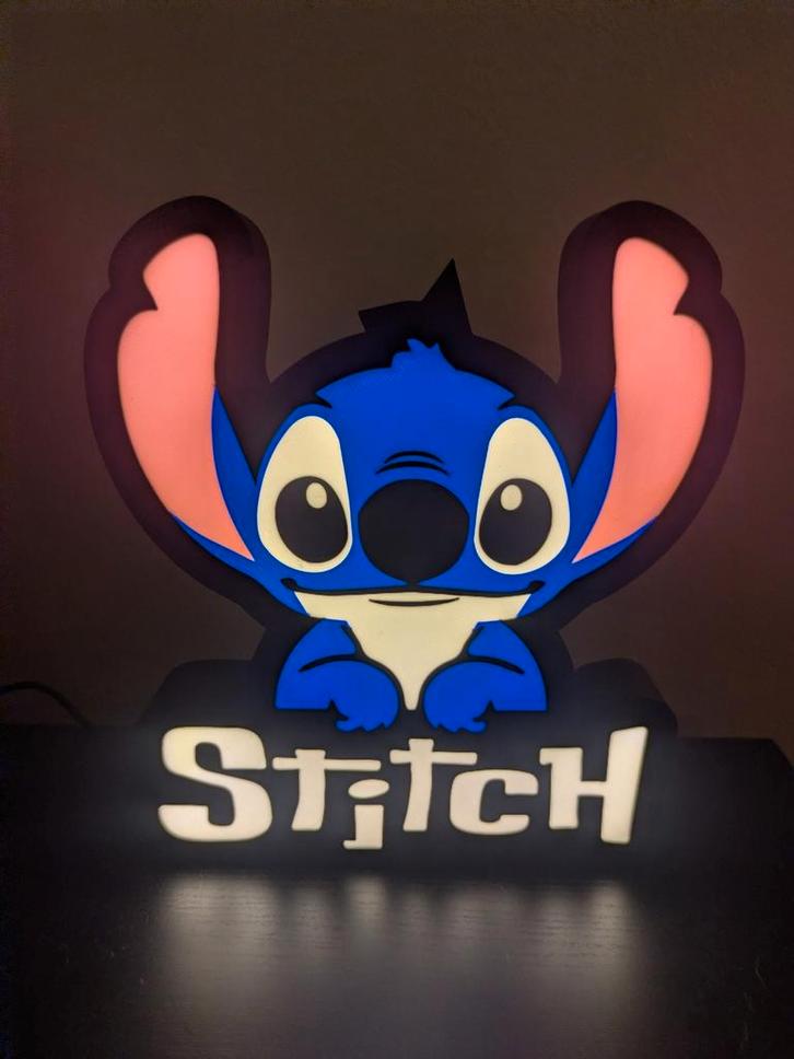 Stitch Lightbox Lamp - Nieuw! 3D Geprint, Kinderen en Baby's, Kinderkamer | Inrichting en Decoratie, Nieuw, Lamp, Ophalen of Verzenden