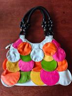 Vintage Y2K Multicolor Leren Tas met Kralen, Sieraden, Tassen en Uiterlijk, Tassen | Damestassen, Ophalen of Verzenden, Gebruikt