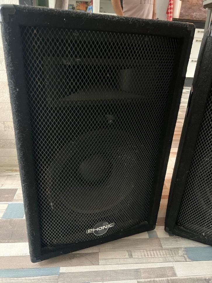 Phonic Passieve PA Luidsprekers (2x), Audio, Tv en Foto, Luidsprekers, Gebruikt, Front, Rear of Stereo speakers, 120 watt of meer