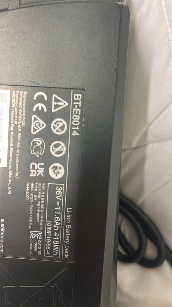Shimano steps BT-E8014 E-Bike Battery – 36V / 11.6Ah / 418Wh, Fietsen en Brommers, Elektrische fietsen, Overige merken, Ophalen of Verzenden