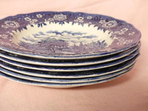6 Homeland Alfred Meakin diepe borden blauw, Antiek en Kunst, Antiek | Servies los, Ophalen of Verzenden